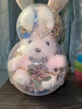 HURRY!!! 50 Bracelets, 9 Key/Bag Charms! Plastic Bunny / Stuffy Bunny BagCharm